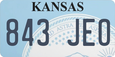 KS license plate 843JEO