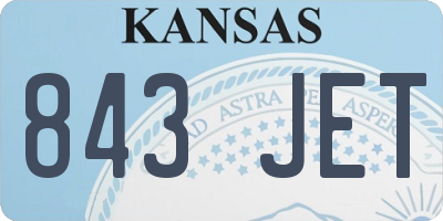 KS license plate 843JET