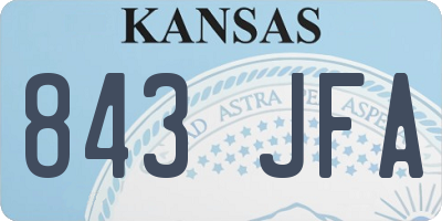 KS license plate 843JFA