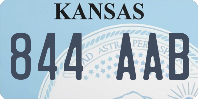 KS license plate 844AAB