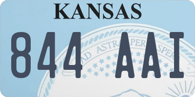 KS license plate 844AAI