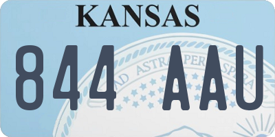 KS license plate 844AAU