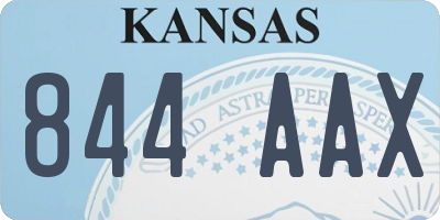 KS license plate 844AAX