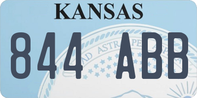 KS license plate 844ABB