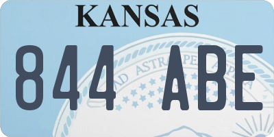 KS license plate 844ABE