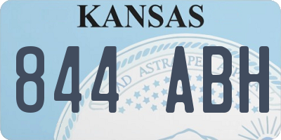 KS license plate 844ABH