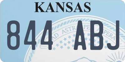 KS license plate 844ABJ