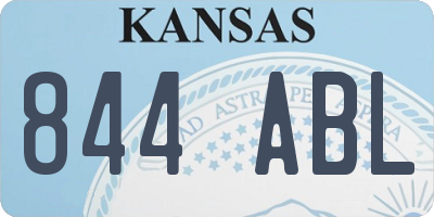 KS license plate 844ABL