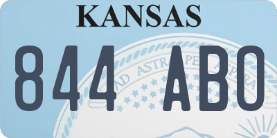 KS license plate 844ABO