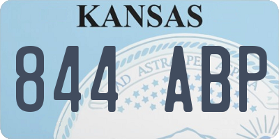 KS license plate 844ABP