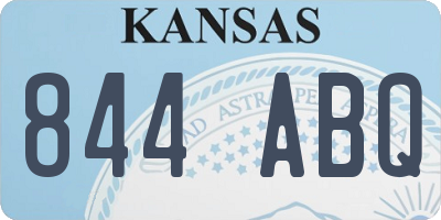 KS license plate 844ABQ