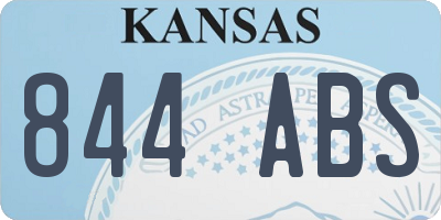 KS license plate 844ABS