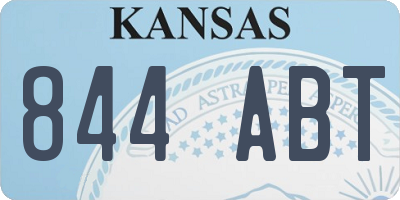 KS license plate 844ABT