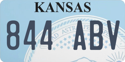 KS license plate 844ABV