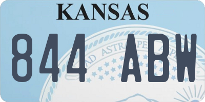 KS license plate 844ABW
