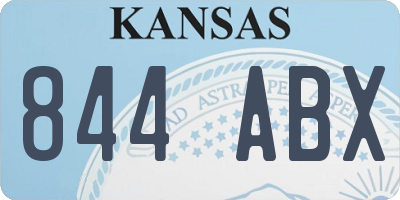 KS license plate 844ABX