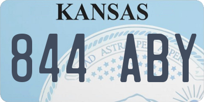 KS license plate 844ABY