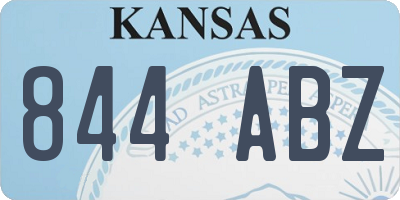 KS license plate 844ABZ