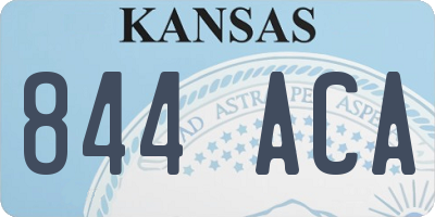 KS license plate 844ACA