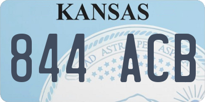 KS license plate 844ACB