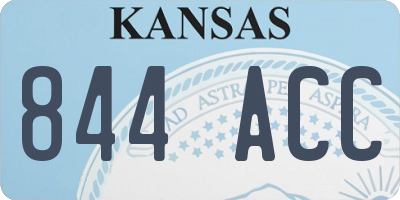 KS license plate 844ACC