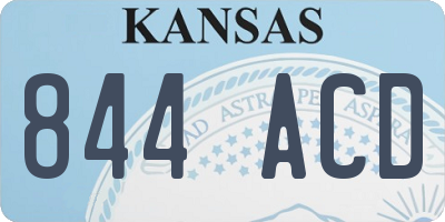 KS license plate 844ACD