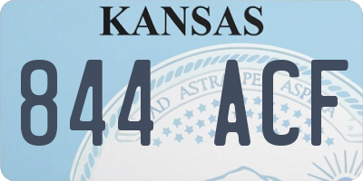 KS license plate 844ACF