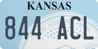 KS license plate 844ACL