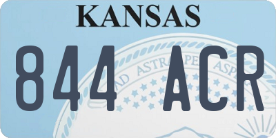 KS license plate 844ACR