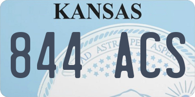 KS license plate 844ACS