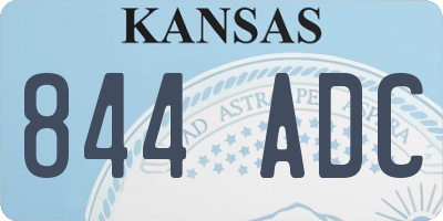 KS license plate 844ADC
