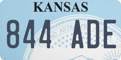 KS license plate 844ADE