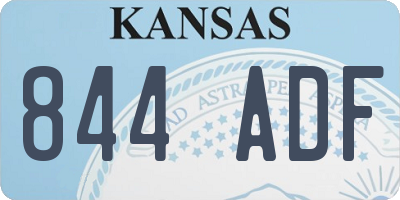 KS license plate 844ADF