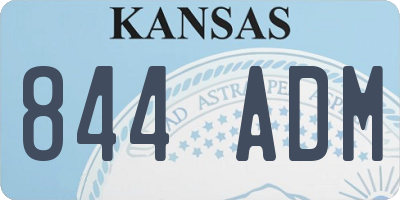 KS license plate 844ADM