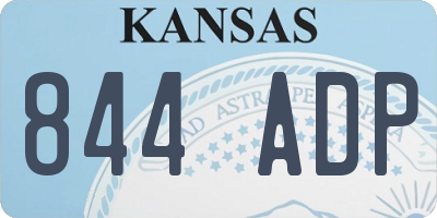 KS license plate 844ADP