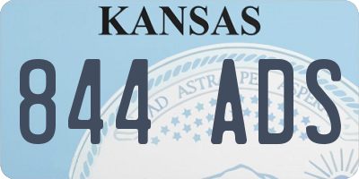 KS license plate 844ADS