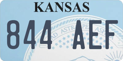 KS license plate 844AEF