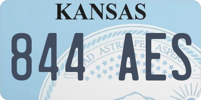 KS license plate 844AES