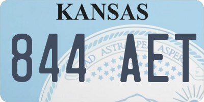 KS license plate 844AET