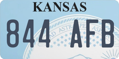 KS license plate 844AFB