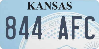 KS license plate 844AFC