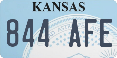 KS license plate 844AFE