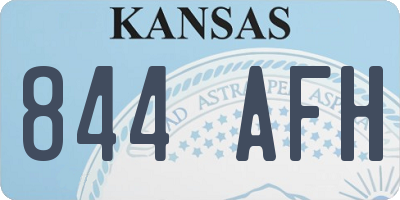 KS license plate 844AFH