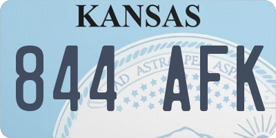 KS license plate 844AFK