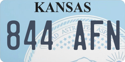 KS license plate 844AFN