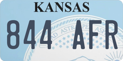 KS license plate 844AFR