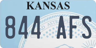 KS license plate 844AFS
