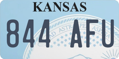 KS license plate 844AFU