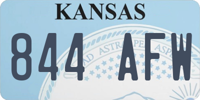 KS license plate 844AFW