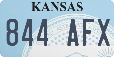 KS license plate 844AFX